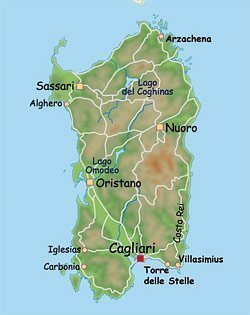 Карта Сардинии